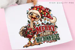 Merry Christmas from Way Down Under Funny Emu Winter Holiday Product Image 3