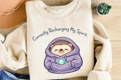 Currently Recharging My Spirit Cute Cozy Hedgehog Design Product Image 4