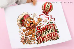 Sweet Little Disaster Funny Gingerbread Christmas Holiday Product Image 3