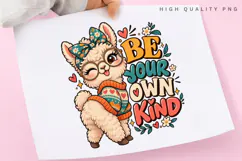 Cute Fluffy Alpaca with Floral Bow, Cozy Sweater Product Image 3