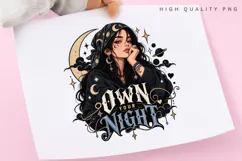 Mystic Moon Woman with Celestial Bandana, Night Sky Magic Product Image 3