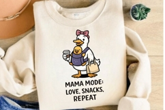 Mama Mode Love Snacks Repeat Duck Mom PNG Design Product Image 3
