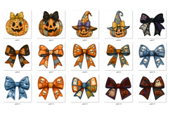Patchwork Halloween Sublimation Bundle PNG, Retro Ghost Product Image 2