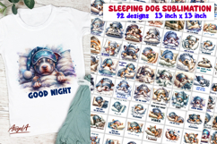 Sleeping dog T shirt sublimation designs bundle Pajama print Product Image 1