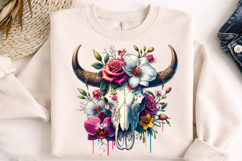 boho bull skull, western floral clipart, bull skull sublimation, boho cow skull, desert floral clipart, western sublimation bundle, boho floral skull, rustic bull skull, desert chic png, boho western clipart, steer skull floral, bohemian skull art, waterc