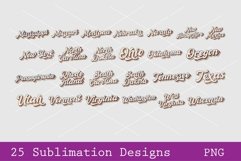 25 Retro Text State Sublimation Bundle 1 Product Image 1
