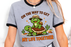 Slow Turtle Funny Life Quote PNG Design Product Image 3