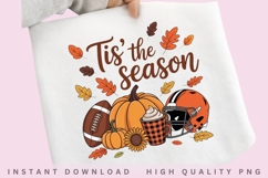 'Tis The Season Football PNG, Fall Football Sublimation Product Image 1