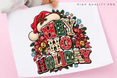 Festive Hey Ho Holiday Christmas Winter Typography PNG Product Image 3
