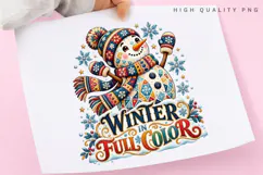 Winter in Full Color Cute Snowman Winter Holiday PNG Product Image 3