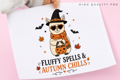 Fluffy Spells Autumn Chills PNG Sublimation Design, Llama Product Image 3