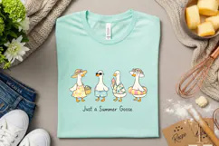 Just a Summer Goose Cute Floral Goose PNG Design Product Image 2