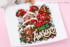 Funny Christmas Santa Well This Is Awkward Holiday Winter Product Image 3