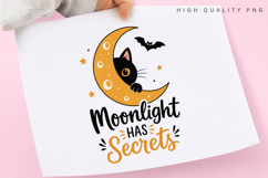 Moonlight Has Secrets PNG Sublimation Design, Black Cat Product Image 3