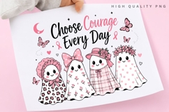 Choose Courage Every Day PNG, Breast Cancer Halloween PNG Product Image 3