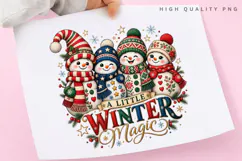 A Little Winter Magic Snowman Family Christmas Holiday PNG Product Image 3