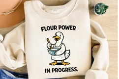 Flour Power in Progress Funny Baking Duck PNG Design Product Image 3