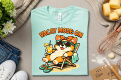 Vacay Mode On Cute Corgi Summer Vacation Beach Sublimation Product Image 3