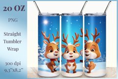 Christmas tumbler wrap design with cute and funny reindeer, bright beautiful colors and high quality perfect for printing and sublimation Cricut Crafts