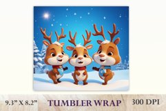 Christmas tumbler wrap design with cute and funny reindeer, bright beautiful colors and high quality perfect for printing and sublimation Cricut Crafts