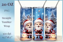 Christmas tumbler wrap design with cute and funny Santa Clauses, bright beautiful colors and high quality perfect for printing and sublimation Cricut Crafts