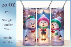 Christmas tumbler wrap design with cute and funny snowmen, bright beautiful colors and high quality perfect for printing and sublimation Cricut Crafts