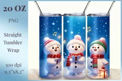 Christmas tumbler wrap design with cute and funny snowmen, bright beautiful colors and high quality perfect for printing and sublimation Cricut Crafts