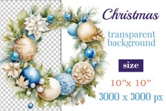 Beautiful vintage style Christmas wreath perfect for creating Christmas card, ornament, sublimation for mugs, t-shirts and more.