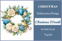 Beautiful vintage style Christmas wreath perfect for creating Christmas card, ornament, sublimation for mugs, t-shirts and more.