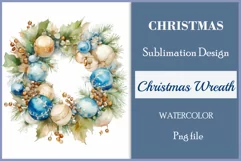 Beautiful vintage style Christmas wreath perfect for creating Christmas card, ornament, sublimation for mugs, t-shirts and more.