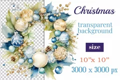 Beautiful vintage style Christmas wreath perfect for creating Christmas card, ornament, sublimation for mugs, t-shirts and more.