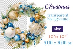 Beautiful vintage style Christmas wreath perfect for creating Christmas card, ornament, sublimation for mugs, t-shirts and more.