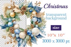 Beautiful vintage style Christmas wreath perfect for creating Christmas card, ornament, sublimation for mugs, t-shirts and more.