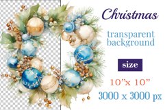 Beautiful vintage style Christmas wreath perfect for creating Christmas card, ornament, sublimation for mugs, t-shirts and more.