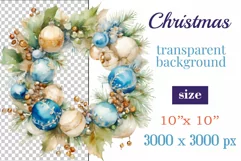 Beautiful vintage style Christmas wreath perfect for creating Christmas card, ornament, sublimation for mugs, t-shirts and more.
