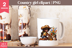 Country Girl Bunny Clipart Black girl clipart Scrapbooking Product Image 3