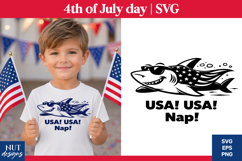 Patriotic shark Funny 4th of July SVG Independence day Product Image 1