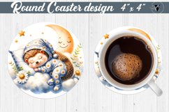 Round Coaster | Baby animals | Sleeping animal Product Image 1