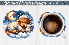 Round Coaster | Baby animals | Sleeping animal Product Image 1