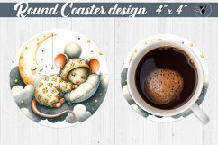 Round Coaster | Baby animals | Sleeping animal Product Image 1