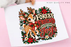 Forest Friend Winter Joy Cute Reindeer Christmas Holiday Product Image 3