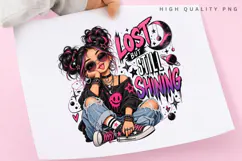 Lost But Still Shining Cosmic Girl Pink Purple Stars Moon Product Image 3
