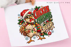 Cute Chicken Christmas Cheer Festive Holiday Winter PNG Product Image 3