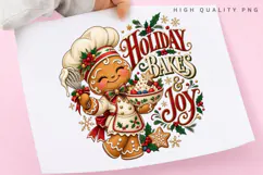 Holiday Bakes and Joy Cute Gingerbread Chef Christmas Product Image 3
