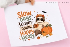 Slow Days Warm Drinks Happy Heart PNG Sublimation Design Product Image 3