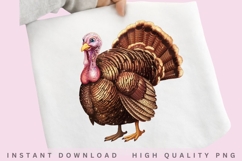 Glitter Thanksgiving Turkey PNG, Cute Turkey Sublimation Product Image 2