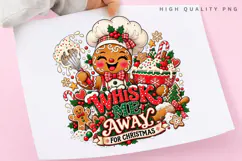 Cute Gingerbread Chef Christmas Baking Holiday PNG Design Product Image 3