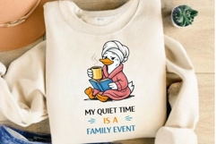My Quiet Time Is A Family Event PNG, Funny Mama Goose Coffee Product Image 3