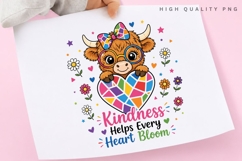 Kindness Helps Every Heart Bloom PNG Sublimation Design Product Image 1