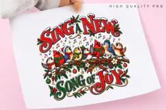 Singing Snow Song of Joy Winter Birds Christmas Holiday PNG Product Image 3